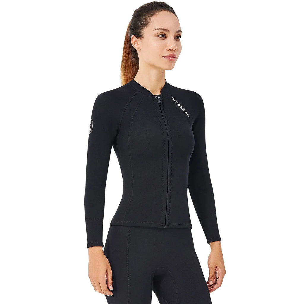 2mm Neoprene Front Zipper Wetsuits Jacket Long Sleeves N2467