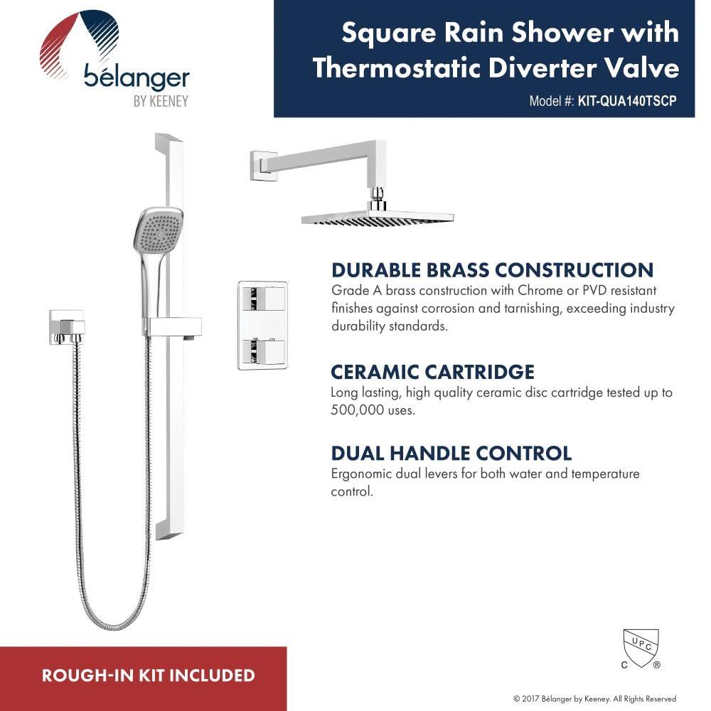 Polished Chrome Square Shower System F69701