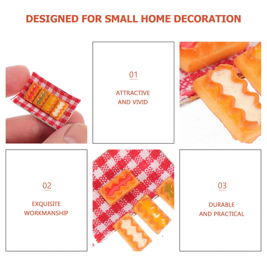 5 Pcs Miniature Decorative Cookies Biscuits Models Toy Y919