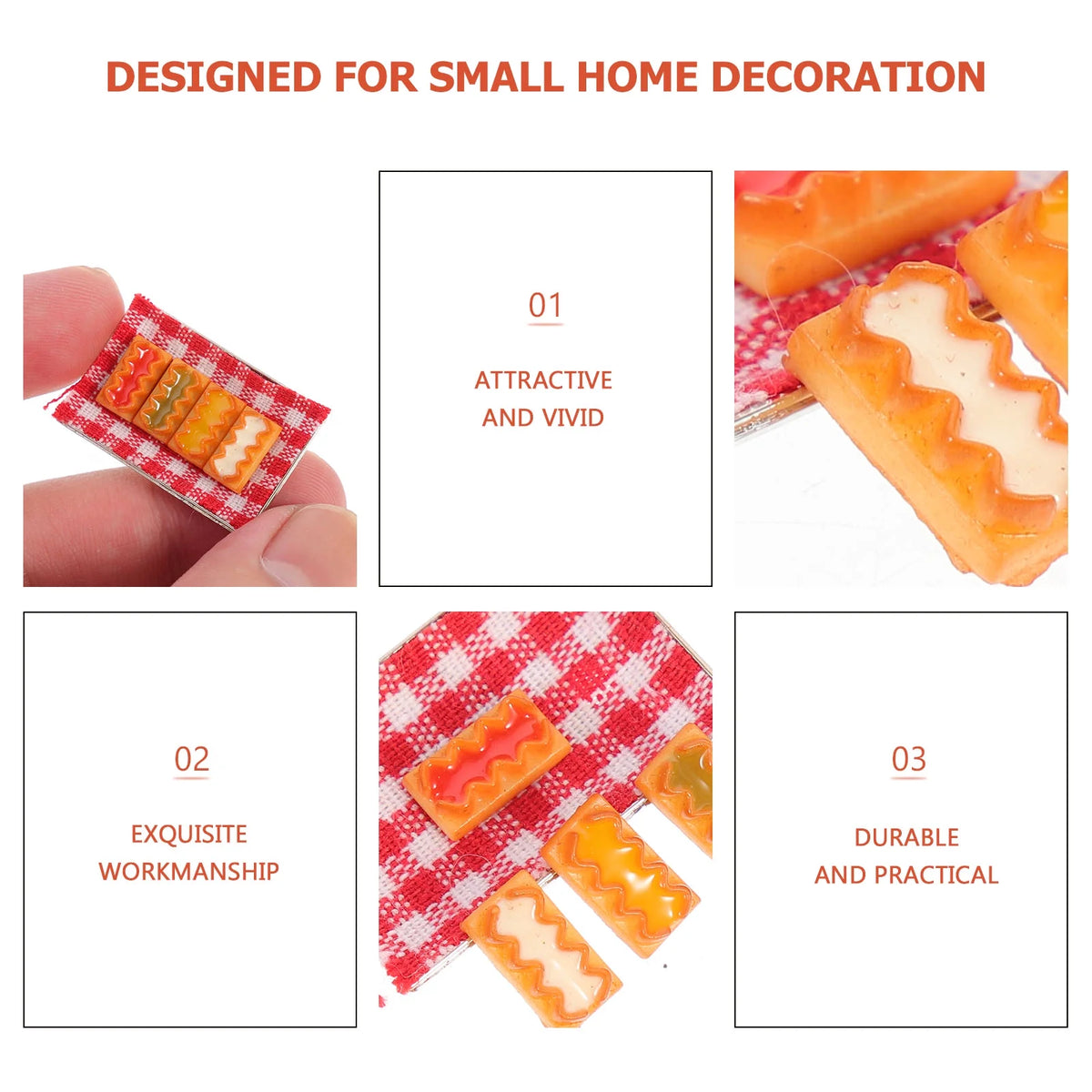5 Pcs Miniature Decorative Cookies Biscuits Models Toy Y919