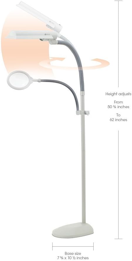 18W Floor Lamp with Magnifier Attachment Arm G5766