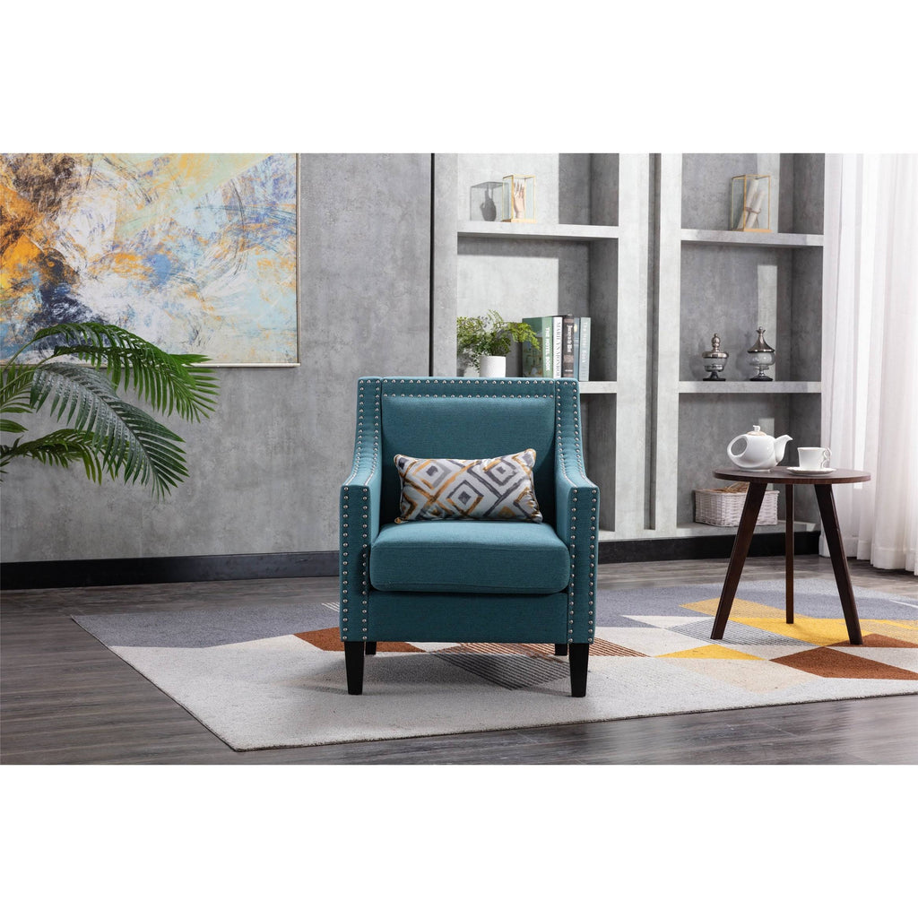 Orange Accent Armchair with Solid Wood Legs E3820