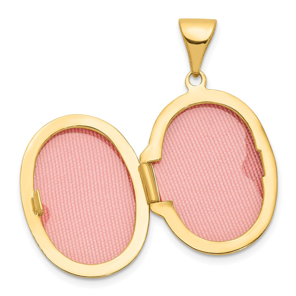 14K Yellow Gold White Rhodium Plated Footprints Locket S350