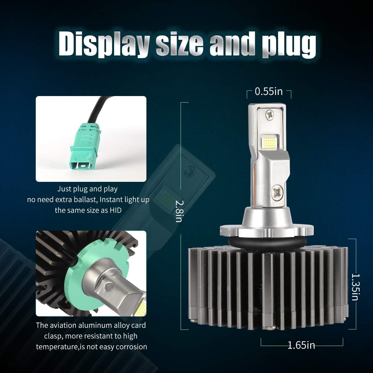 6000K White LED Headlight Bulb Conversion Kit Pack of 2 J482