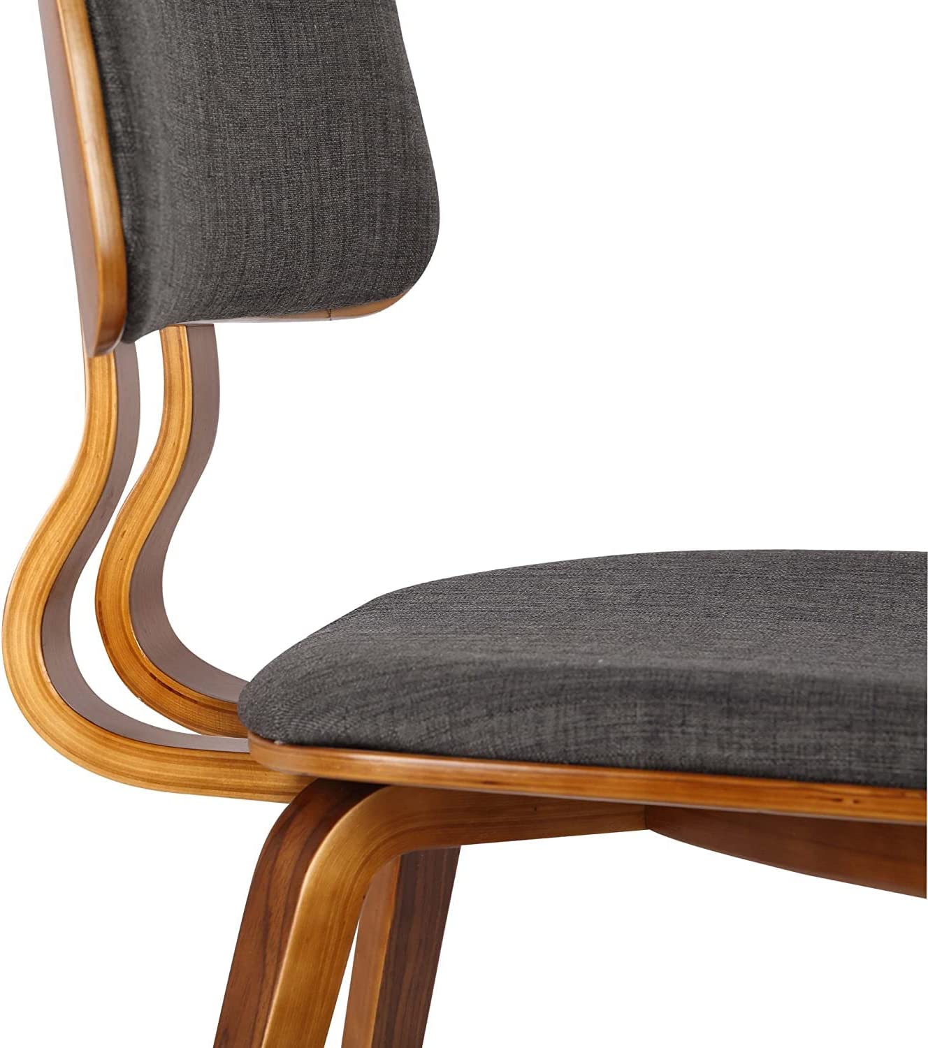 Walnut Wood & Charcoal Fabric Mid-Century Dining Chair F9265