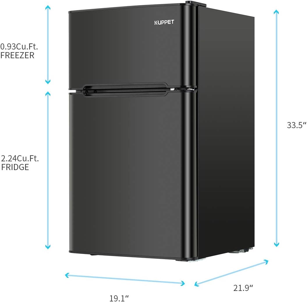 Black Double Door Mini Refrigerator 3.2 Cu.Ft C402