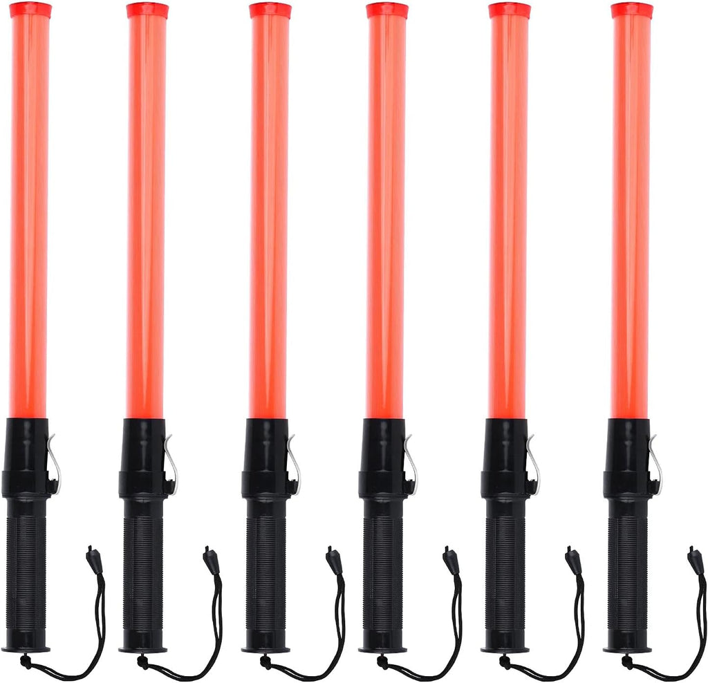 8 Pack 21-inch Safety Traffic Control Wand with 2 Flashing Modes J75506