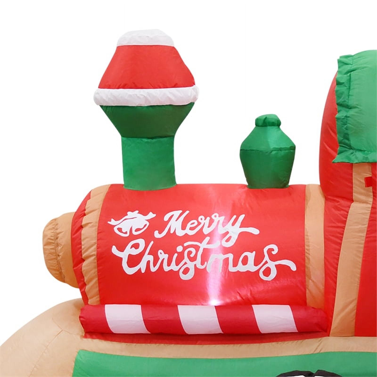 6.5FT Multi-Colored Christmas Penguins In The Train Inflatable I917971