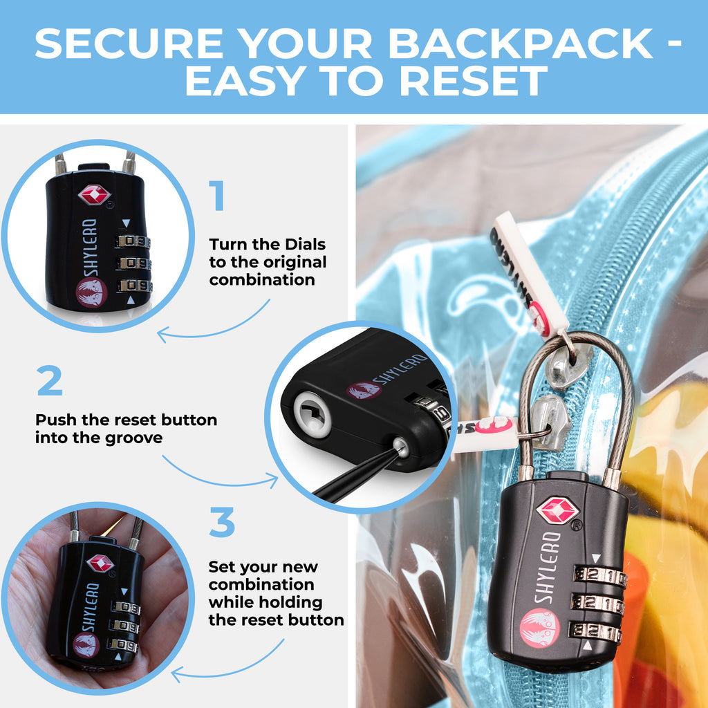 Transparent PVC Clear Backpack XL (32 L) with TSA Lock A623