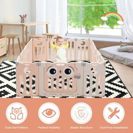 Pink Baby Activity Center Play Yard with Lock Door F12650