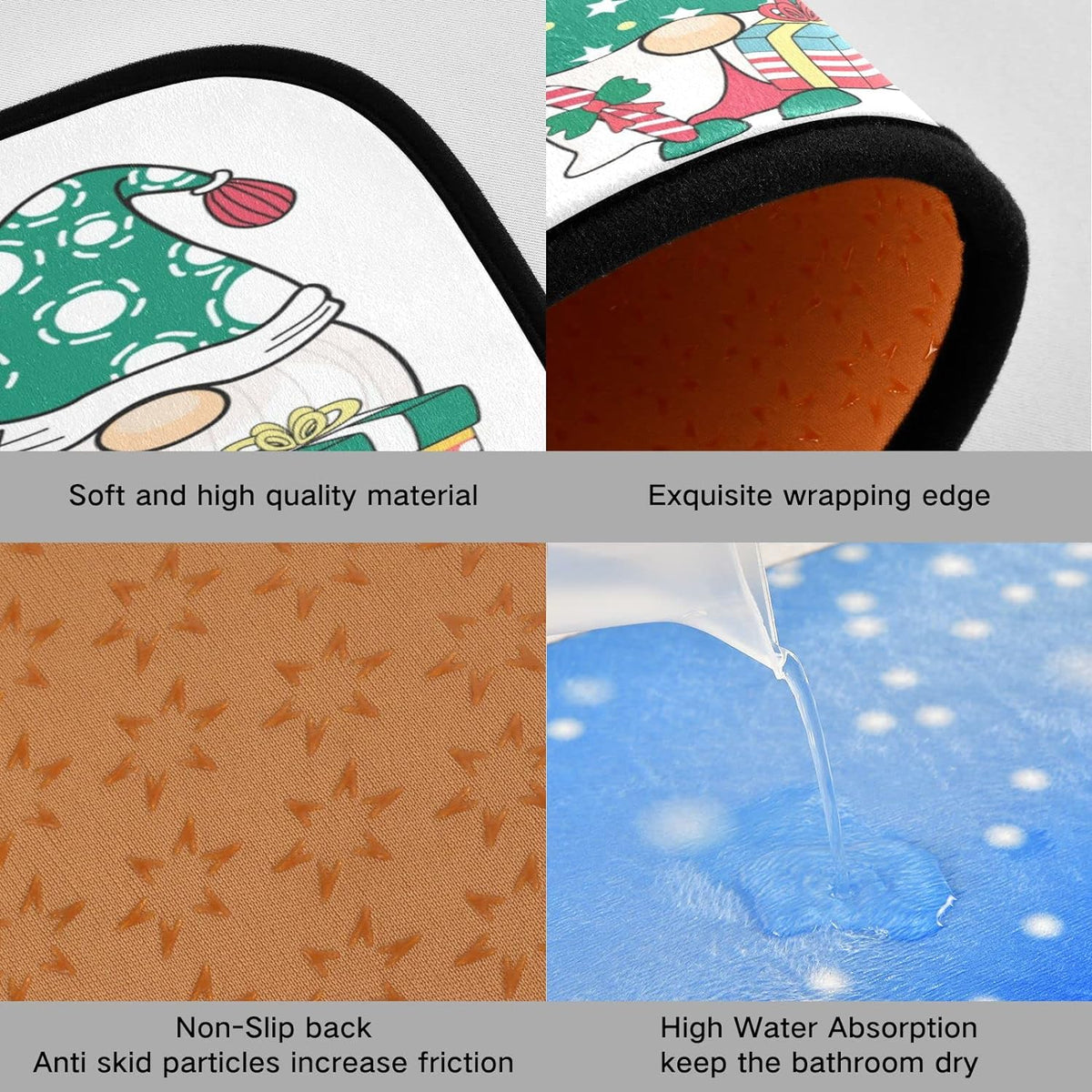 Anti Fatigue Snowflake Kitchen Mats Set of 2 Non Slip Rug T8714