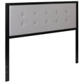 Queen Size Fog Gray Button Tufted Headboard D731760