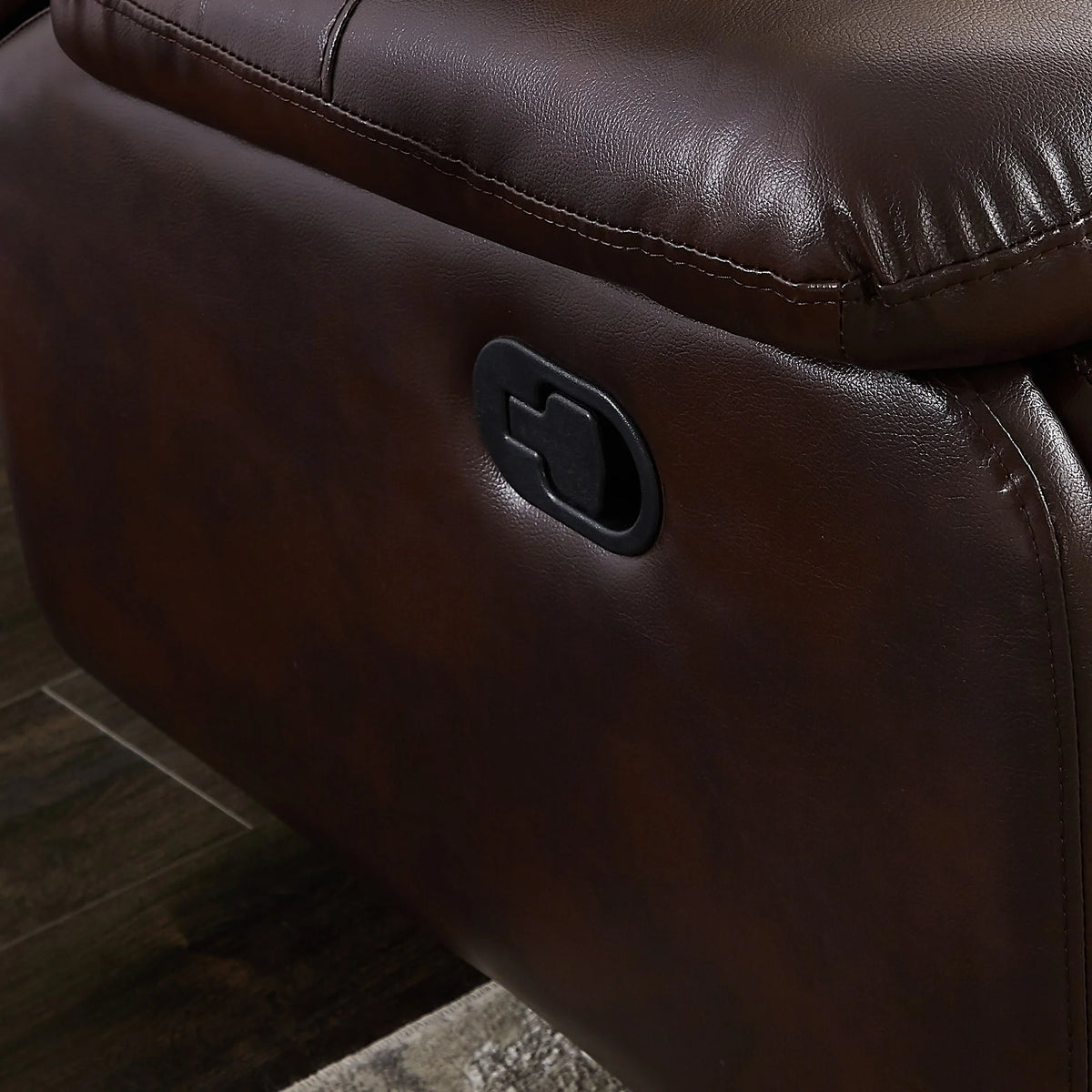 Faux Leather Reclining Sectional Sofa with Cup Holder & Storage L8797