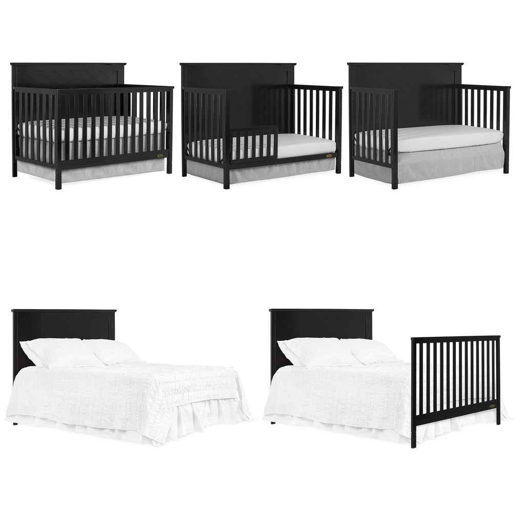 5 in 1 Convertible Crib Black P98400