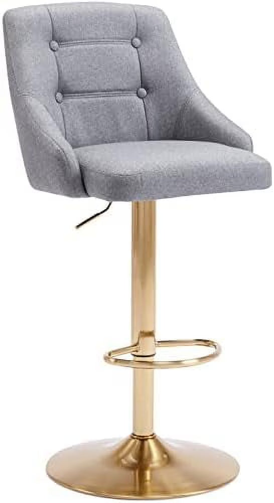 Dark Green Black Fabric Tufted Swivel Barstool T46556