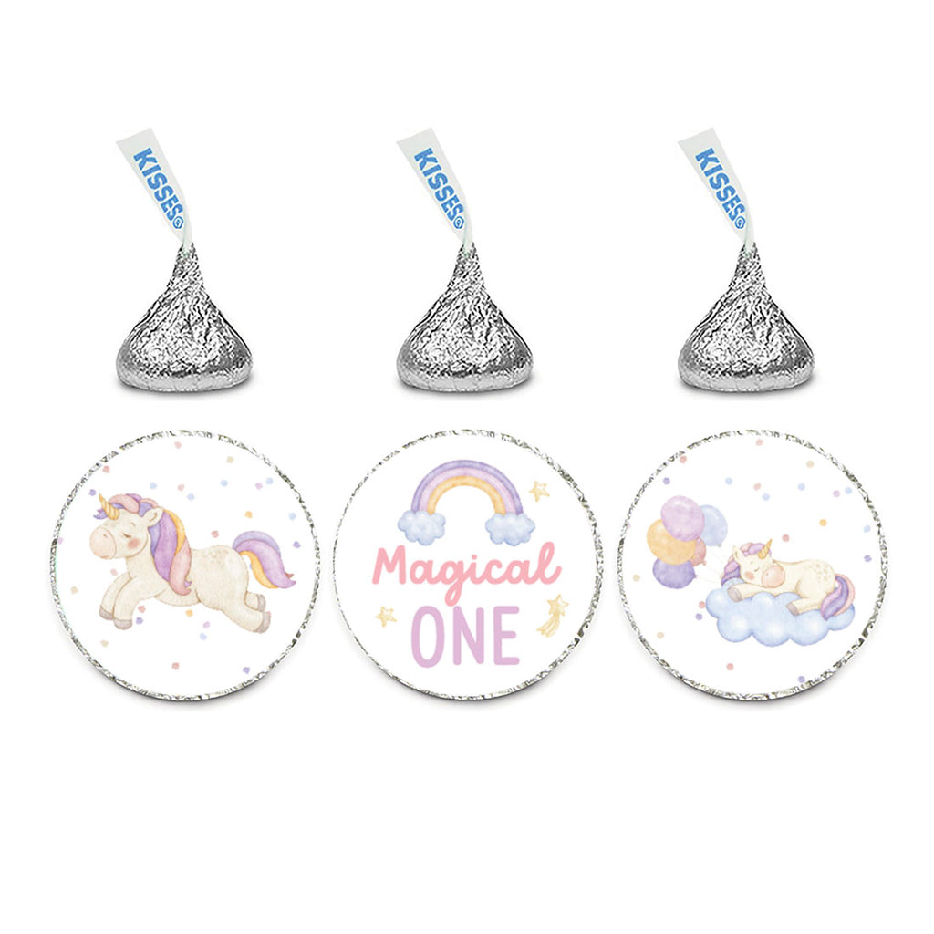 240-Pk Unicorn Chocolate Drop Label Stickers P283869