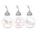 240-Pk Unicorn Chocolate Drop Label Stickers P283869