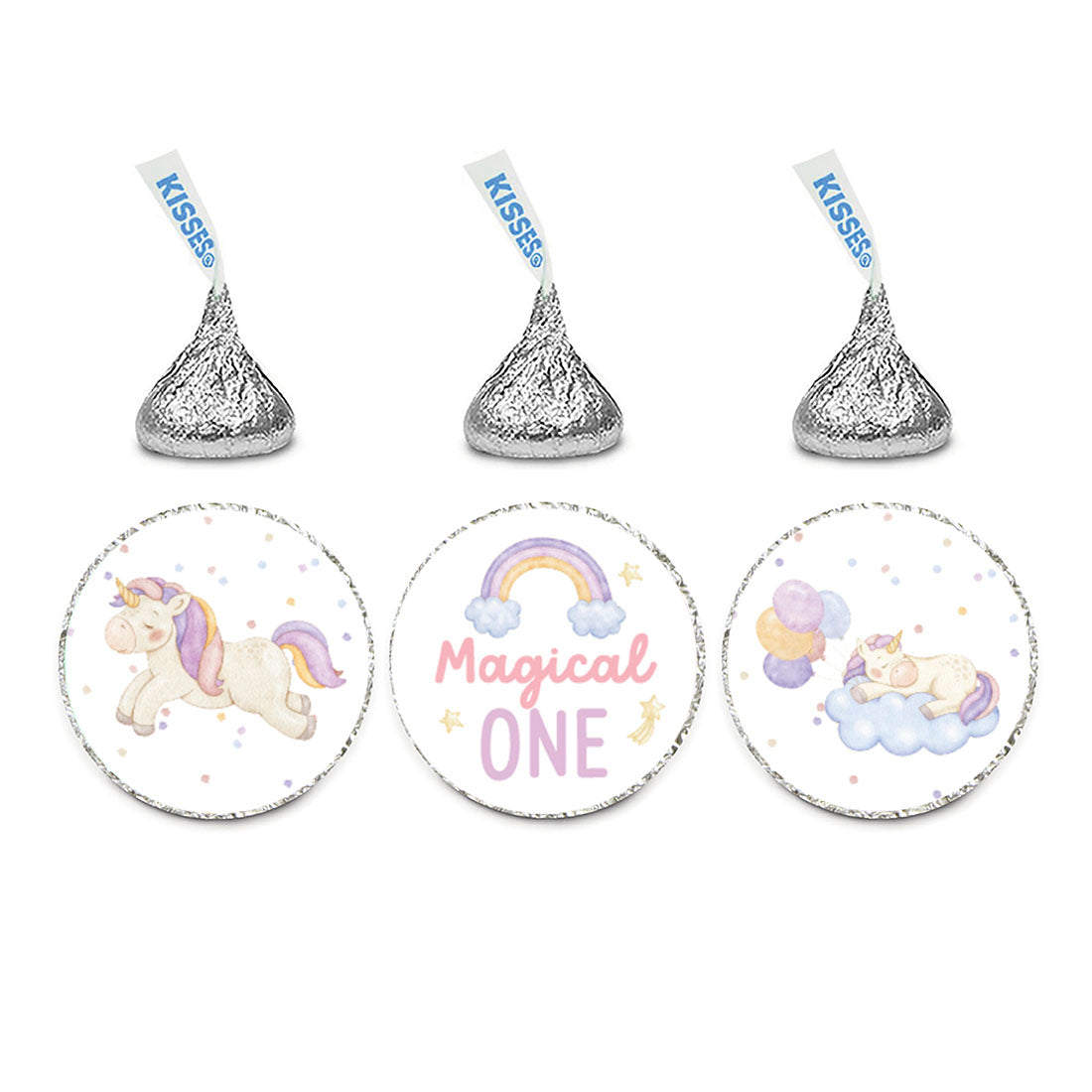 240-Pk Unicorn Chocolate Drop Label Stickers P283869