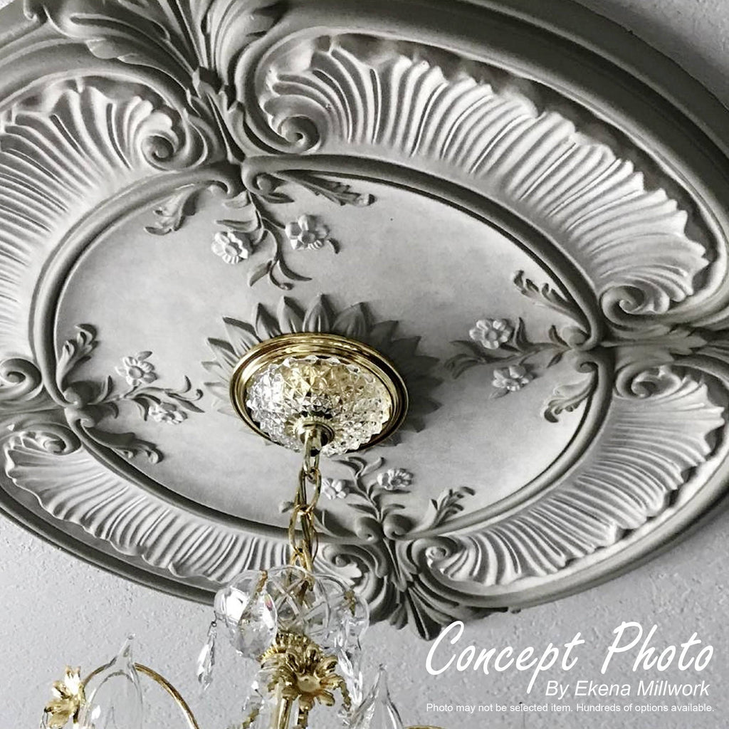 13 3/4x22OD x 1x22P Ceiling Medallion, Hand-Painted Iridescent Gold K119970