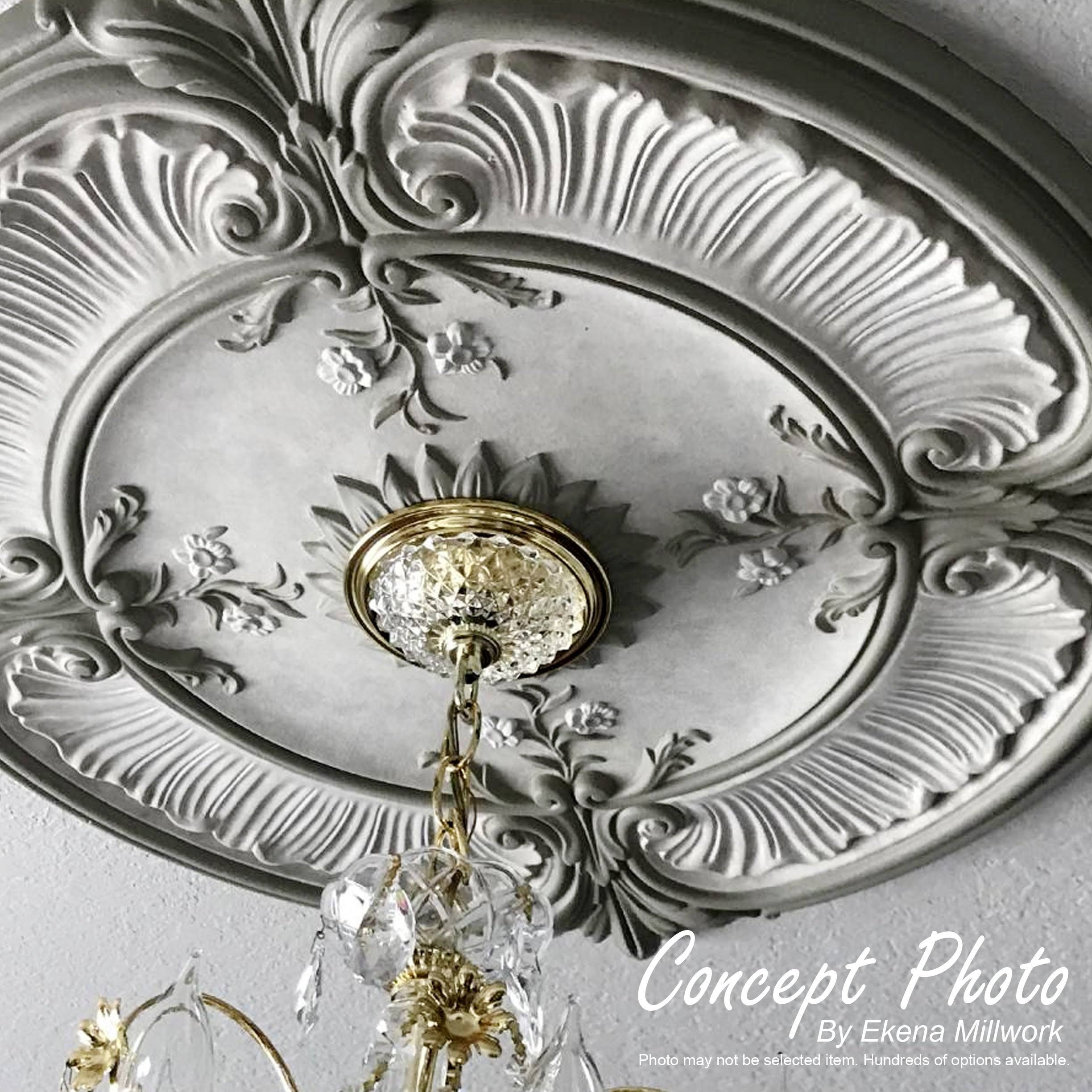 13 3/4x22OD x 1x22P Ceiling Medallion, Hand-Painted Iridescent Gold K119970