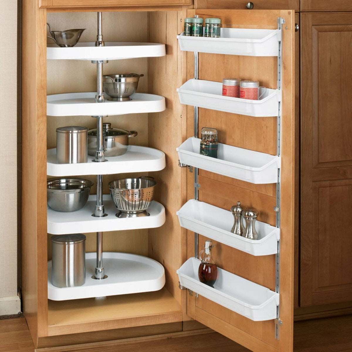 White 5 Shelf Pantry Lazy Susan G307