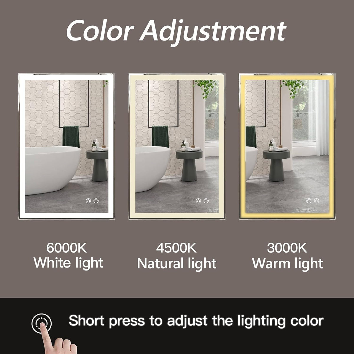 Anti Fog LED Bathroom Mirror with Dimmable Touch Switch T23938