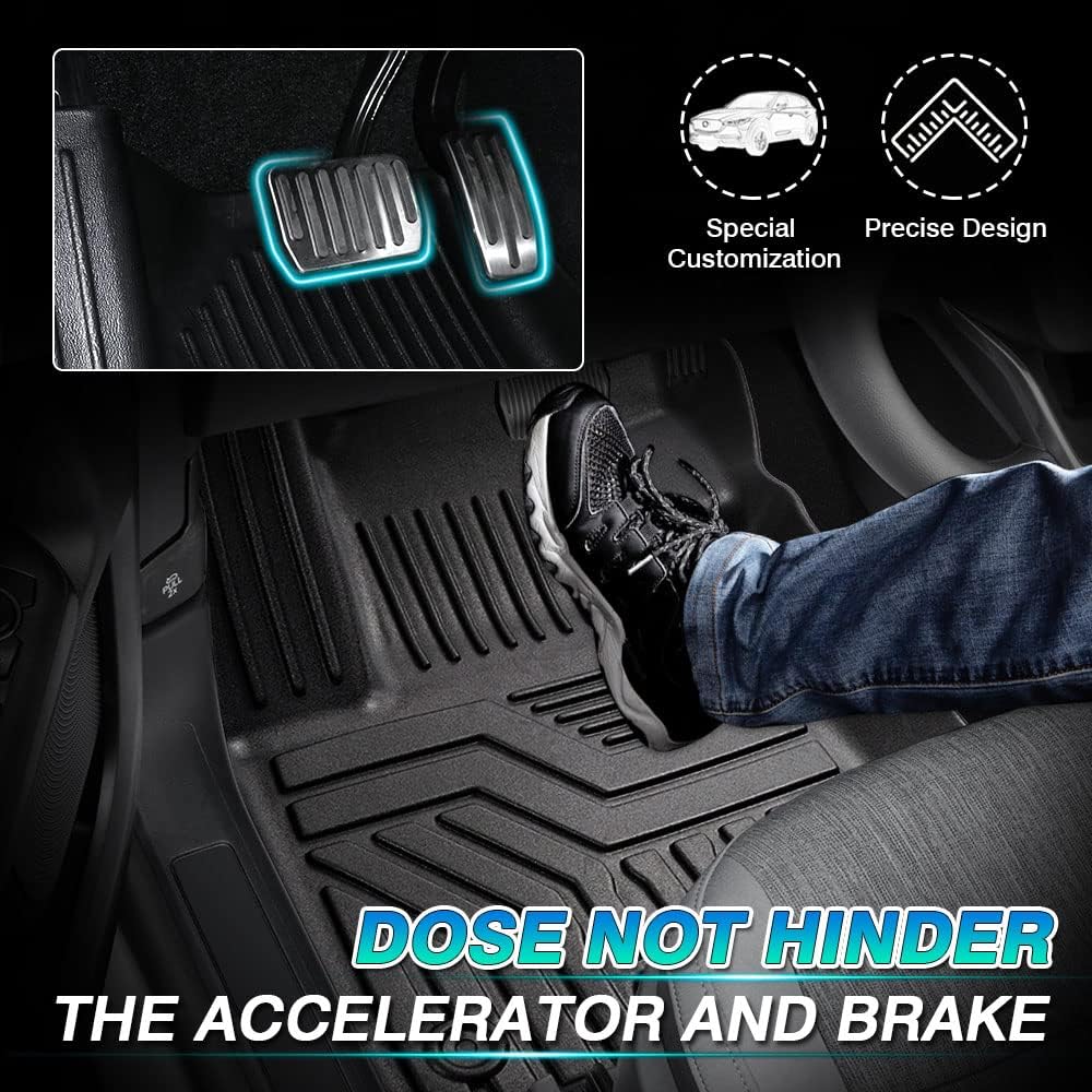 All-Weather TPE Floor Mat Liners Front & Rear Row Full Set Q226958