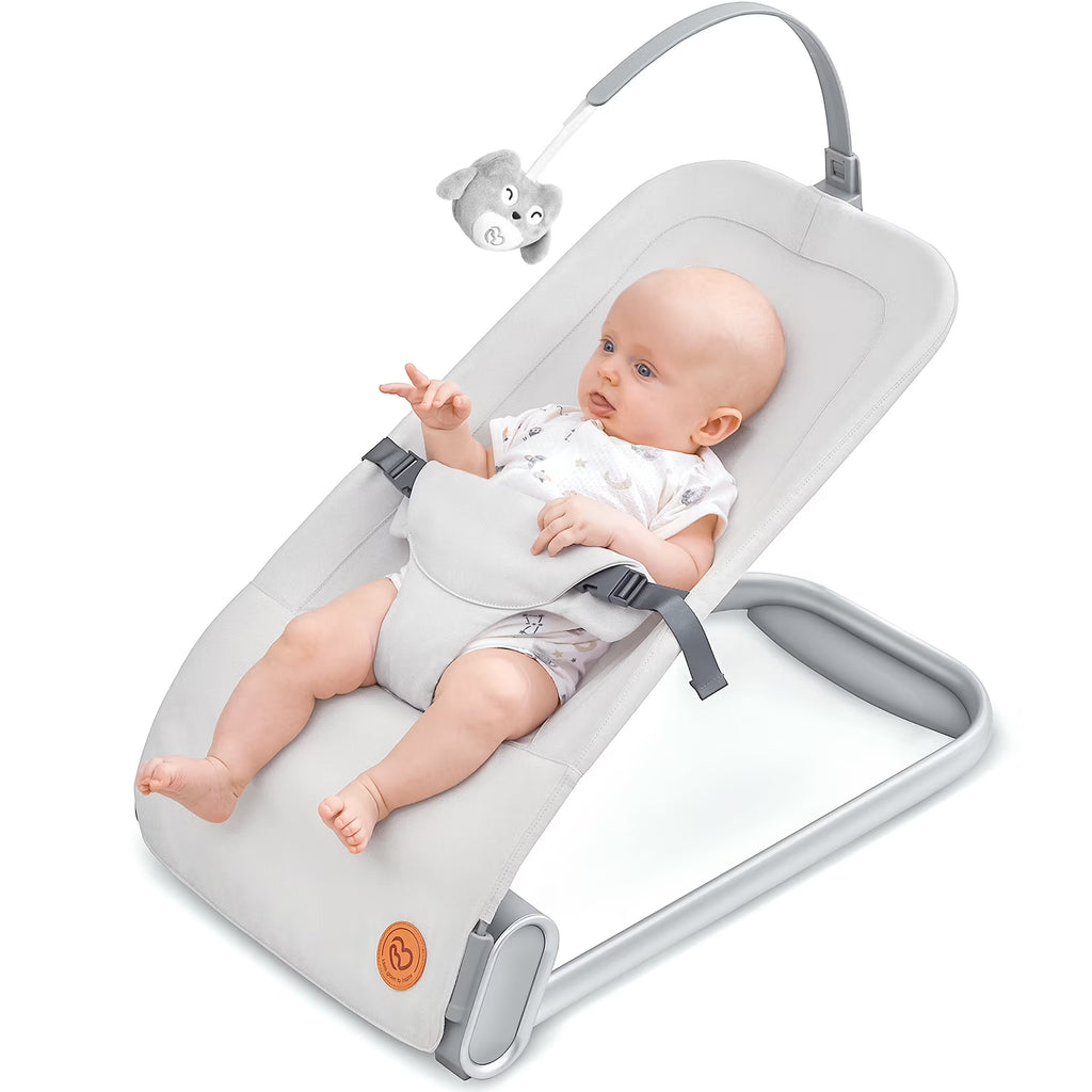 Beige Portable Baby Bouncer Seat D211836