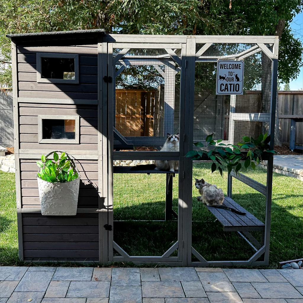 70''H 4 Tiers Outdoor Cat Cage B642296