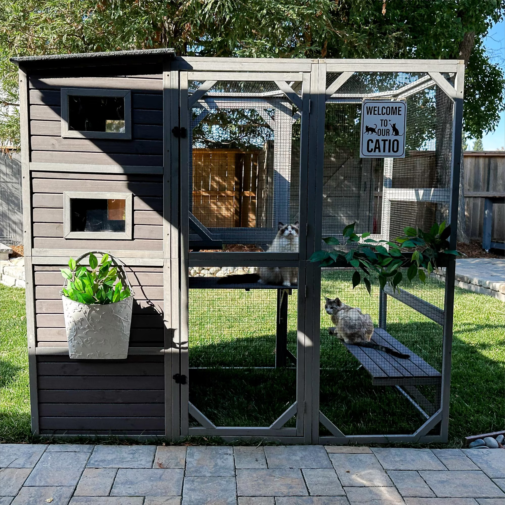 70''H 4 Tiers Outdoor Cat Cage B642296