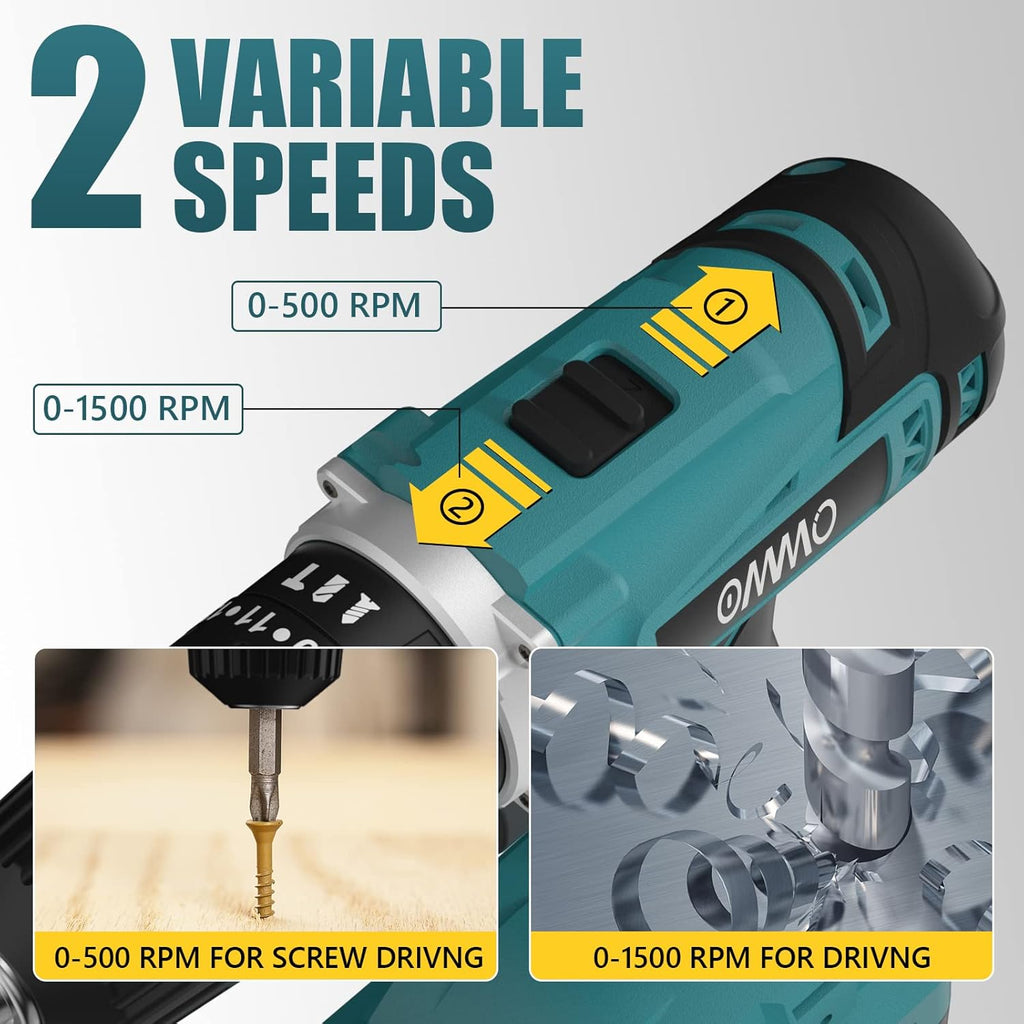 21V MAX Cordless Impact Drill with 24pcs Drill Bit Combo Set S4473