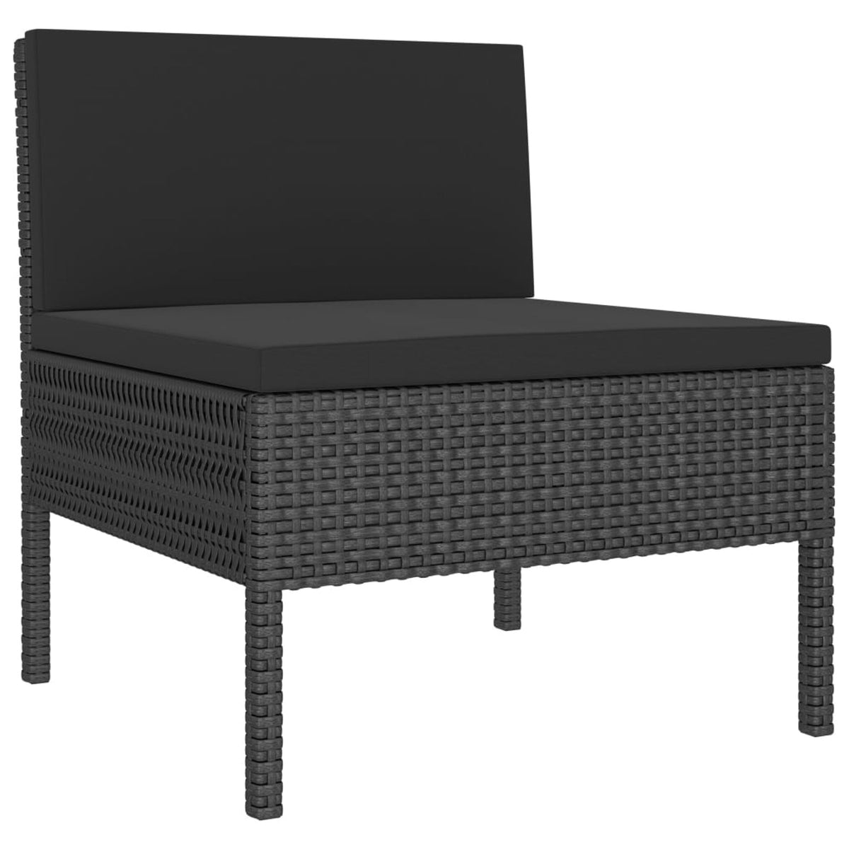 3 Piece Poly Rattan Outdoor Sectional Sofa Set with Cushions Steel Frame M40522