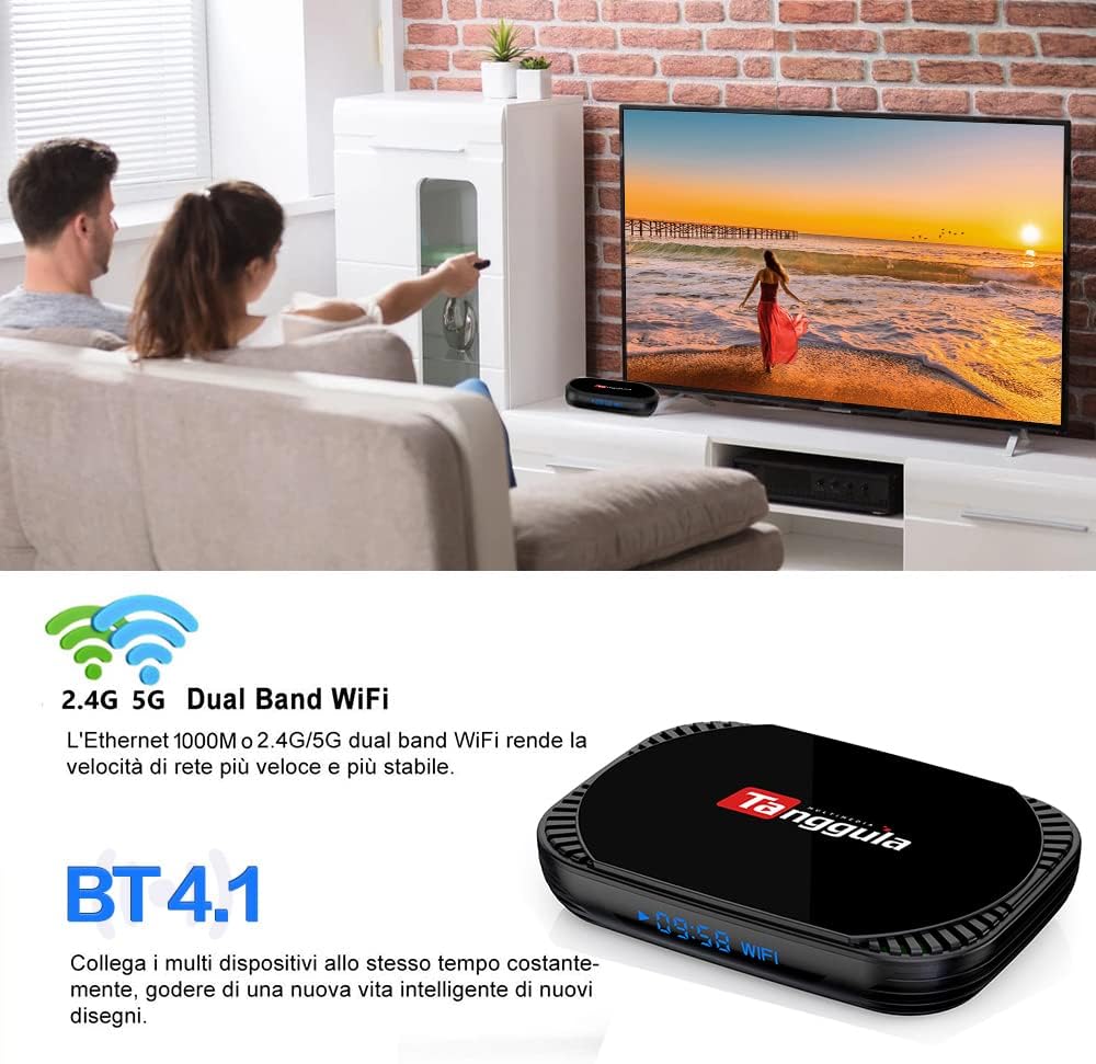 Android TV Box with 4GB+128GB and Dual Band WiFi D597