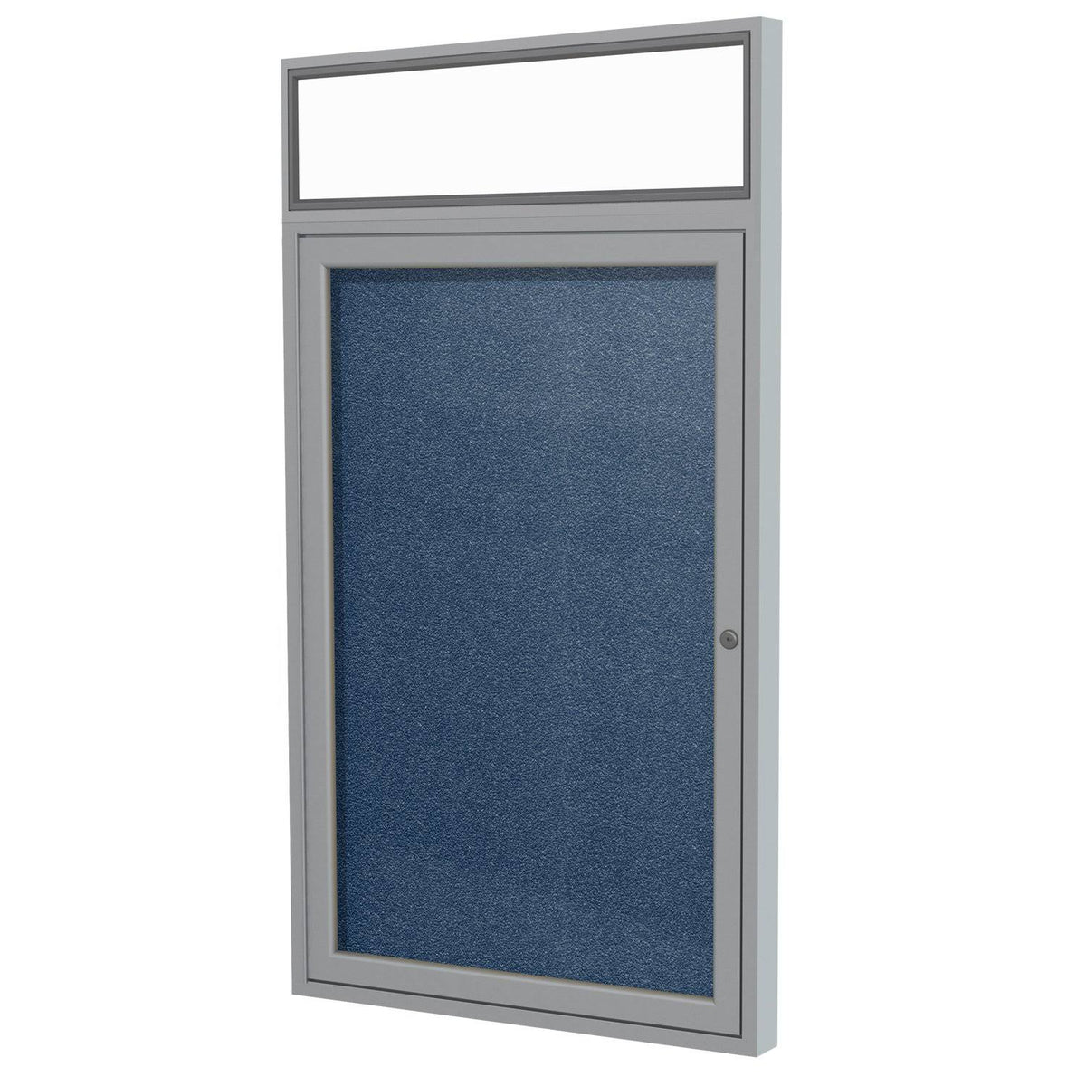 Navy 1-Door Enclosed Vinyl Bulletin Board X30513
