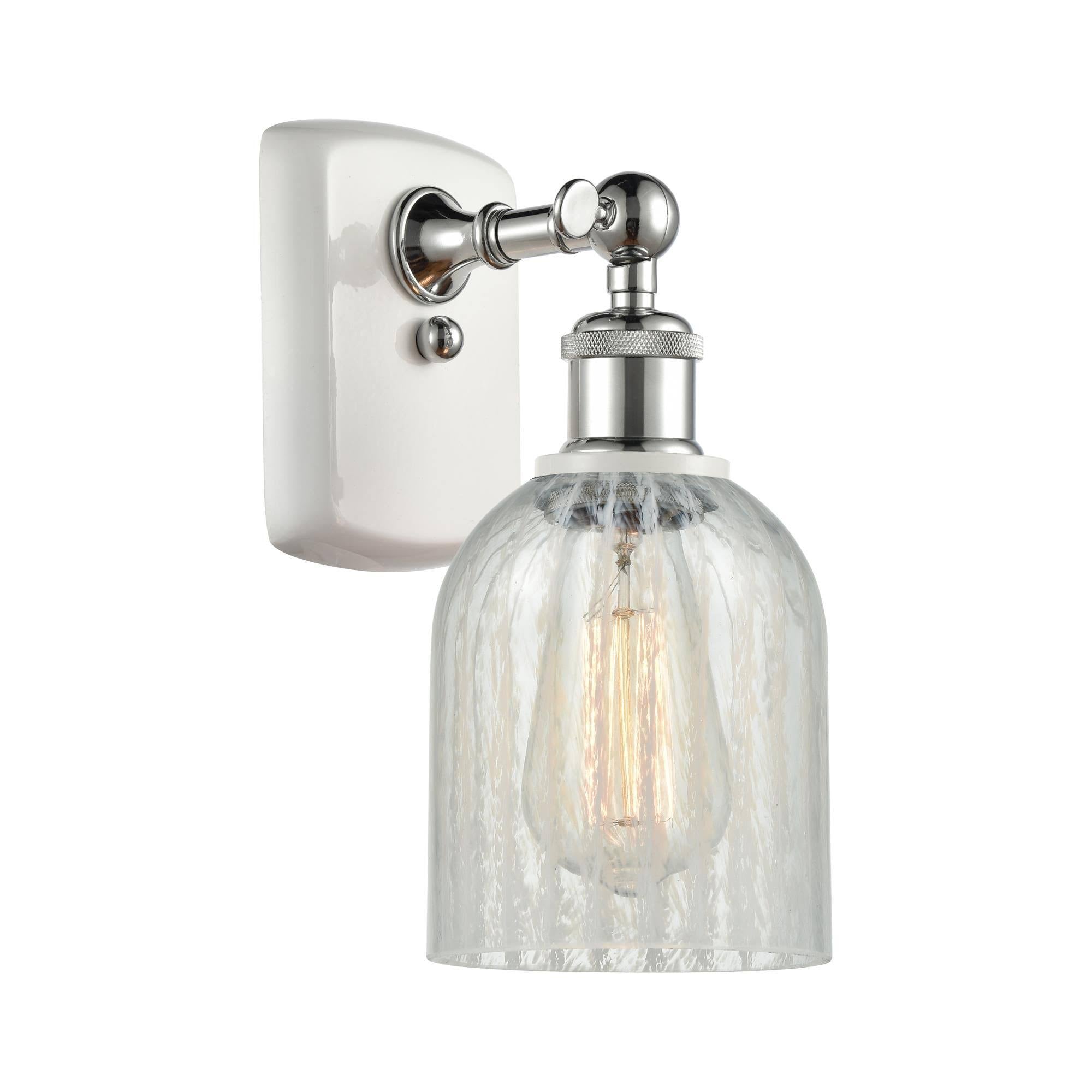 White and Polished Chrome 1 Light Sconce B191