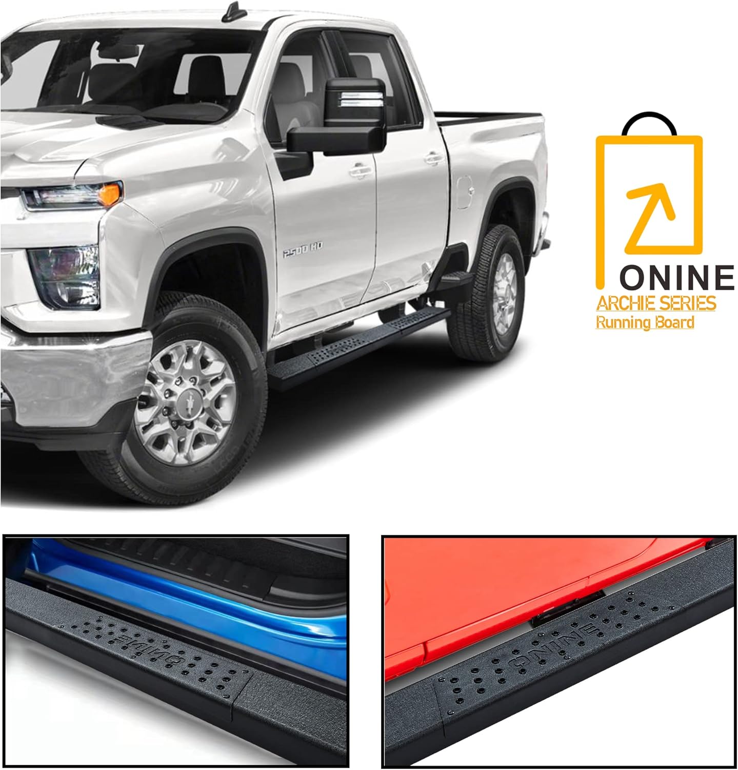 6" Texture Black Side Step Nerf Bar F34582