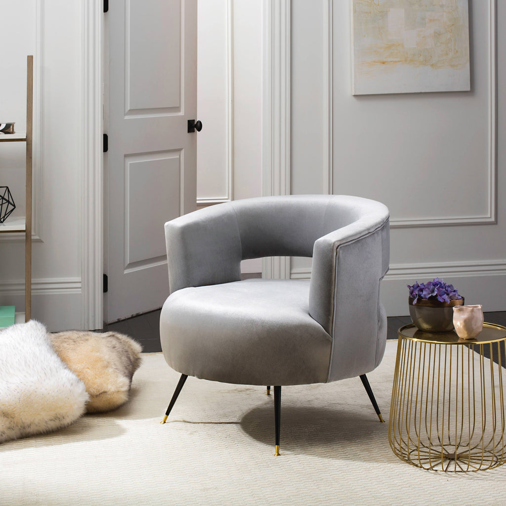 Light Grey Velvet Accent Chair W256668