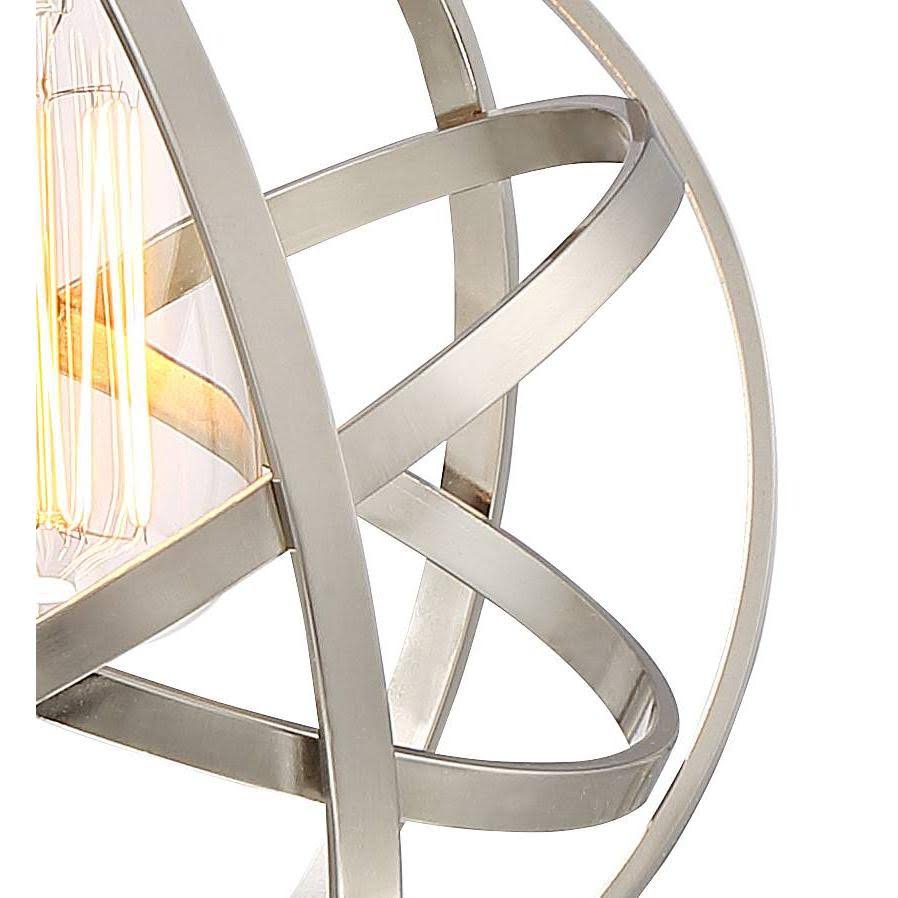 Industrial Ceiling Light Semi Flush Mount Fixture LED Brushed Nickel 8x22 Wide Open Cage K340167