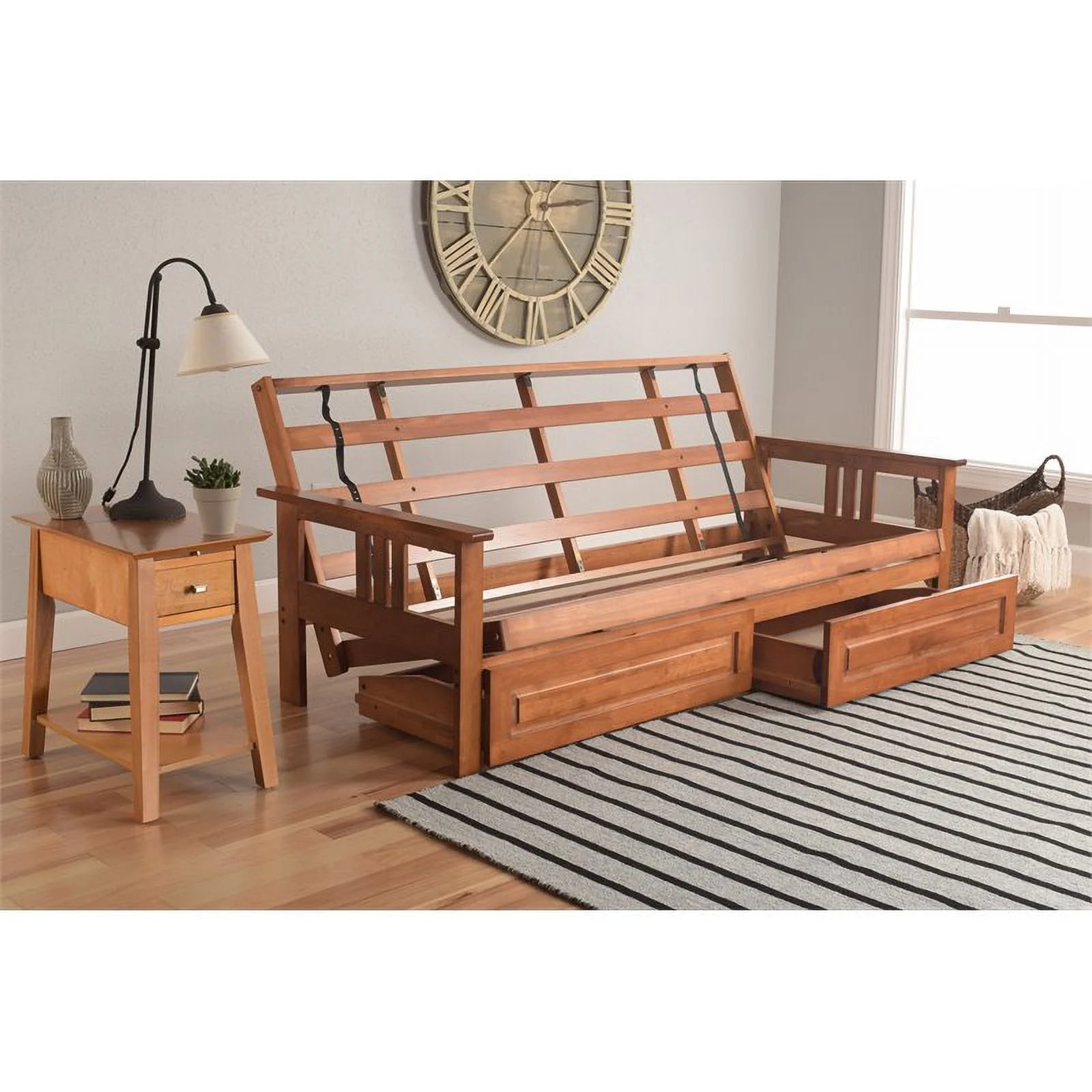 Navy Suede Mattress Storage Drawers L1923