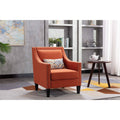 Orange Accent Armchair with Solid Wood Legs E3820