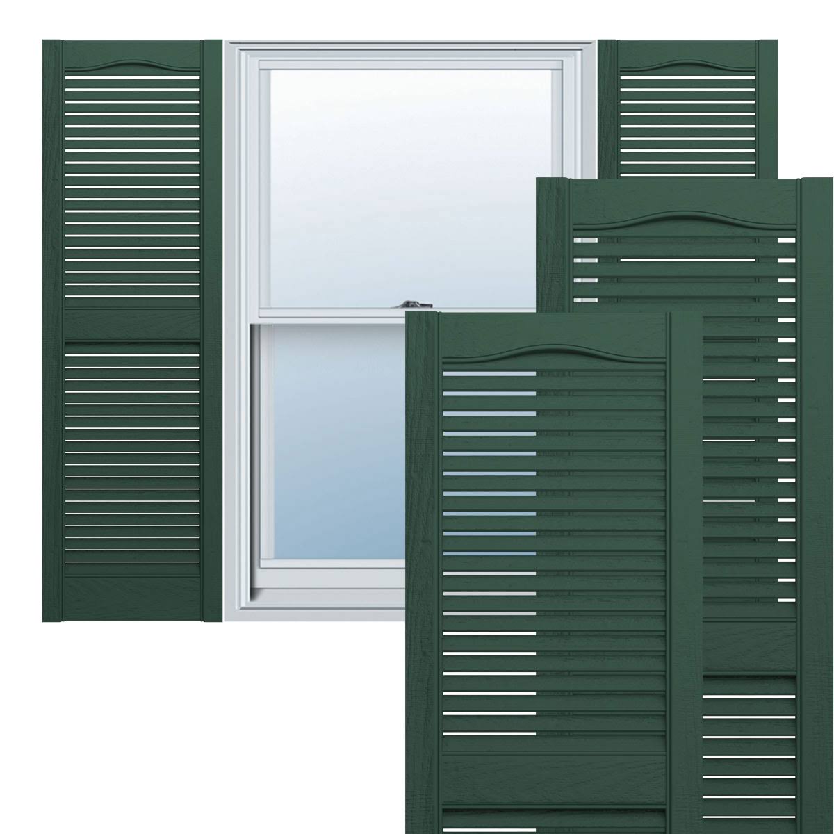 Midnight Green Vinyl Open Louver Shutters K45344