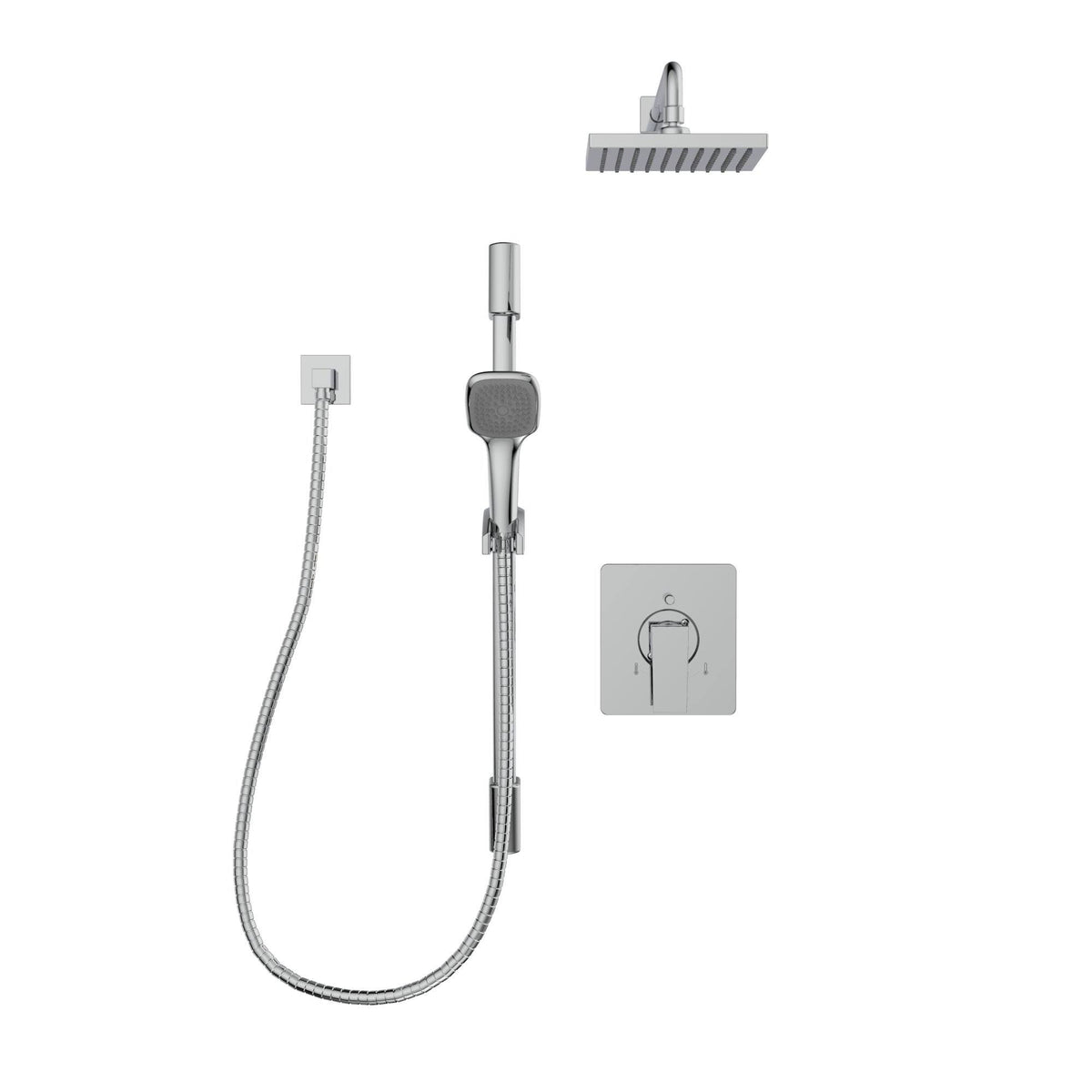 Polished Chrome Square Shower System F69701