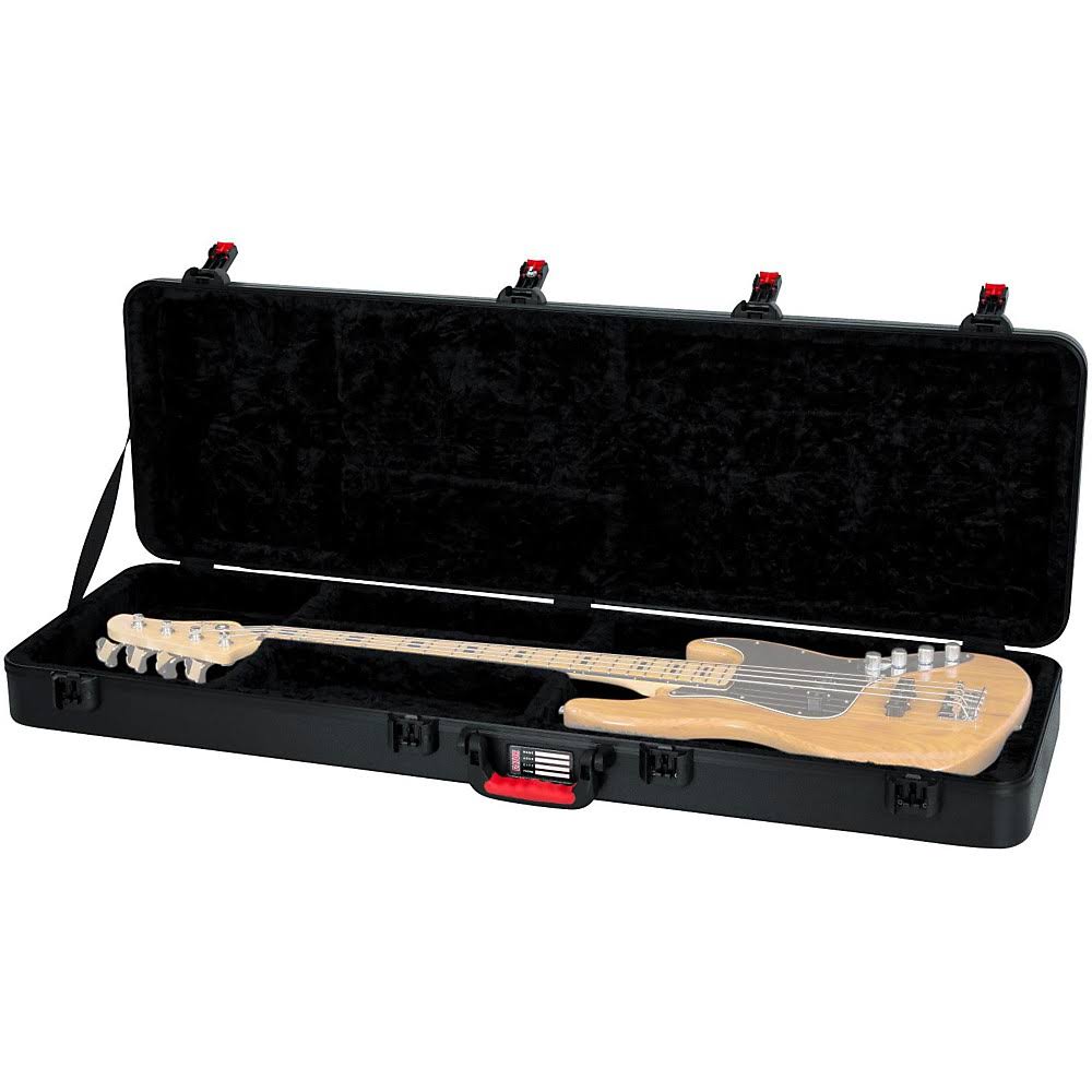 Black Red Molded Bass Guitar Case A776698