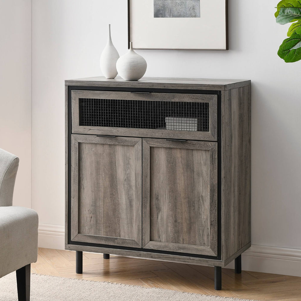 Grey Wash 2-Door Accent Cabinet X502