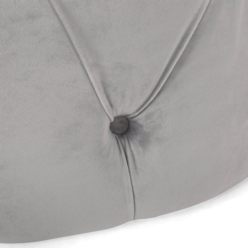Gray Round Tufted Velvet Ottoman U721957