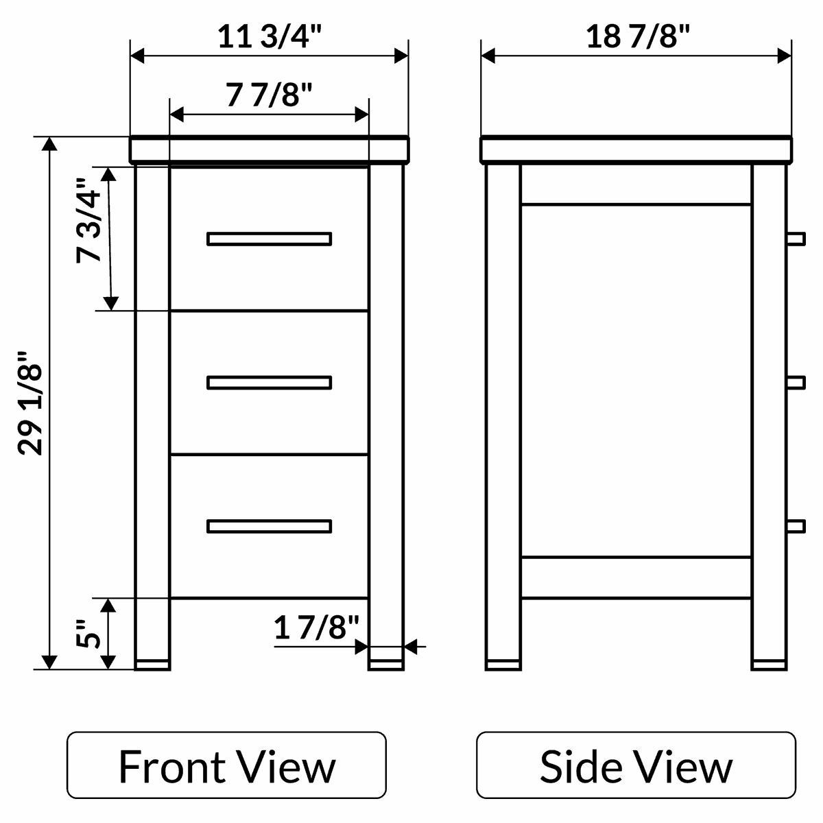 Espresso Vanity Drawer Base C5477