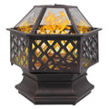 22 inch Steel Fire Pit with Flame-Retardant Mesh Lid D233