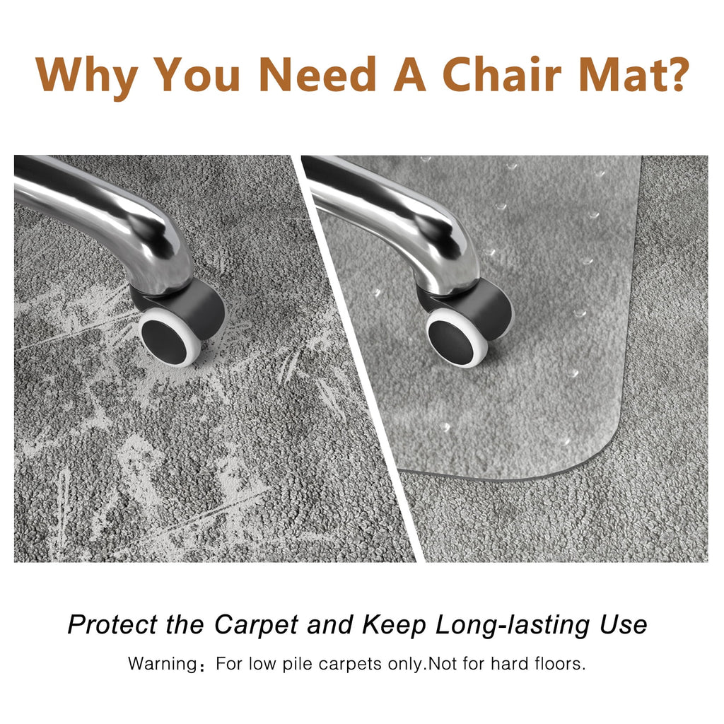 Office Chair Mat for Low Pile Carpet, 30'' x 48'' W140