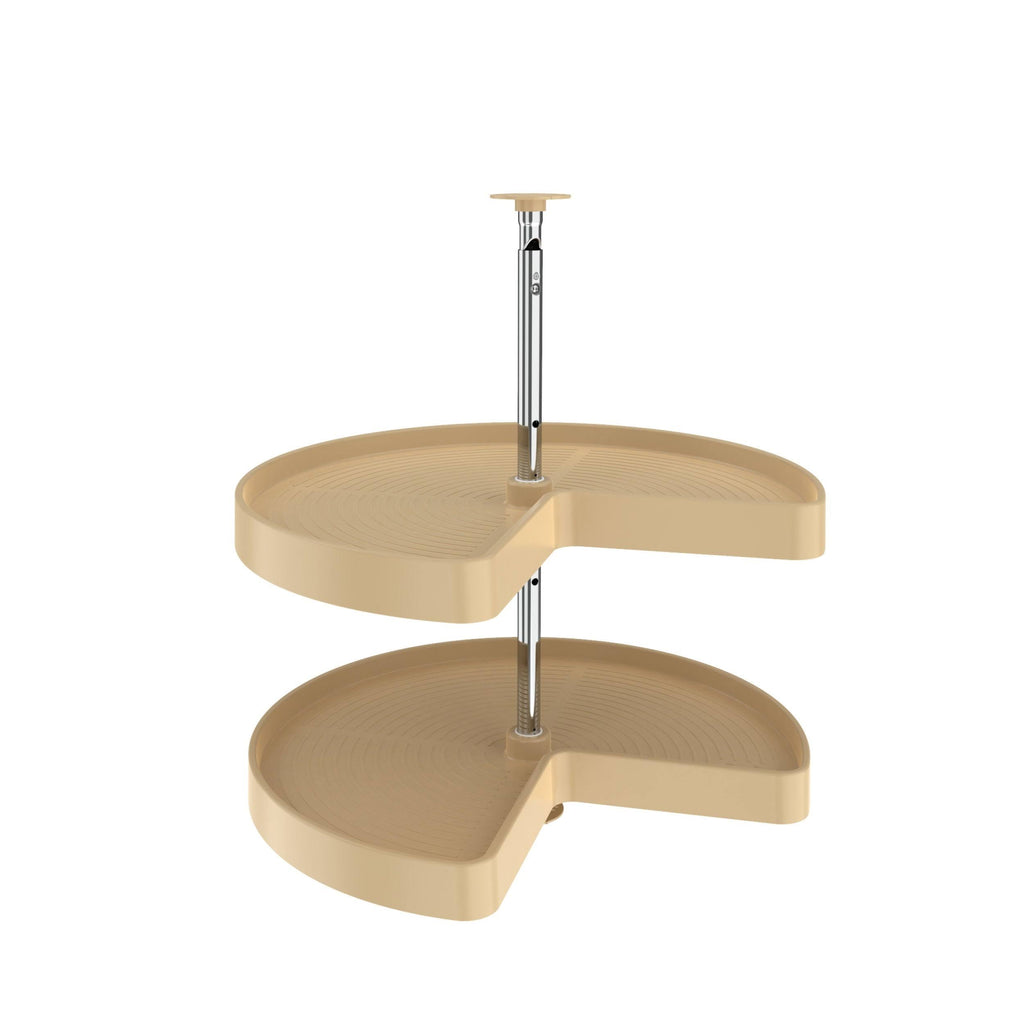 24x22 Almond Polymer Kidney Lazy Susan 2-Shelf J479