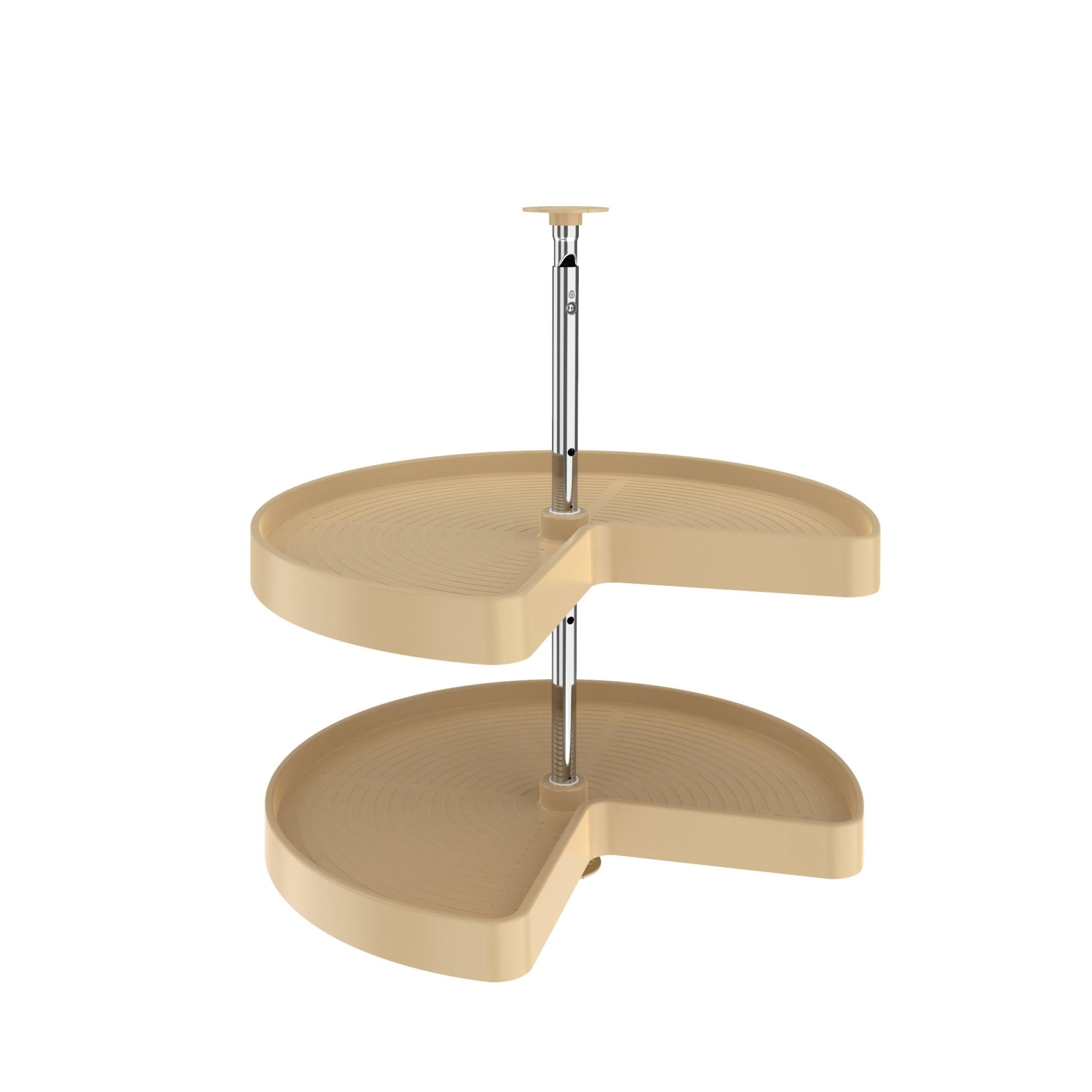 24x22 Almond Polymer Kidney Lazy Susan 2-Shelf J479